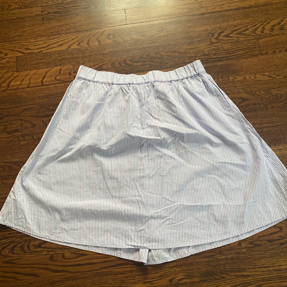 J. Crew Blue and Pink Striped Cotton Skirt Woman’s size L